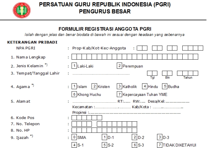 Pendaftaran PGRI Bangli - Persatuan Guru Republik Indonesia Cabang Bangli